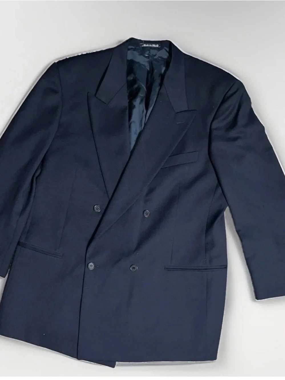 Vintage Mani Giorgio Armani Mens Double Breasted Virgin Wool Blazer Italy 43R